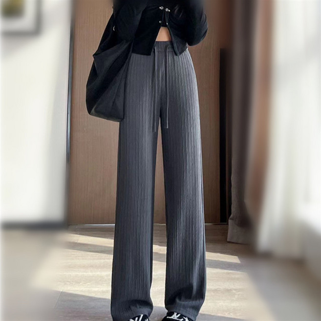 女寬褲 直筒褲 灰