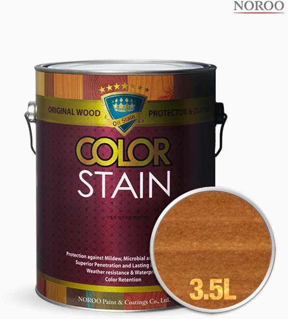 노루페인트 곰팡이방지 목재보호용 올뉴 칼라스테인 무광 3.5L, 모카, 1개