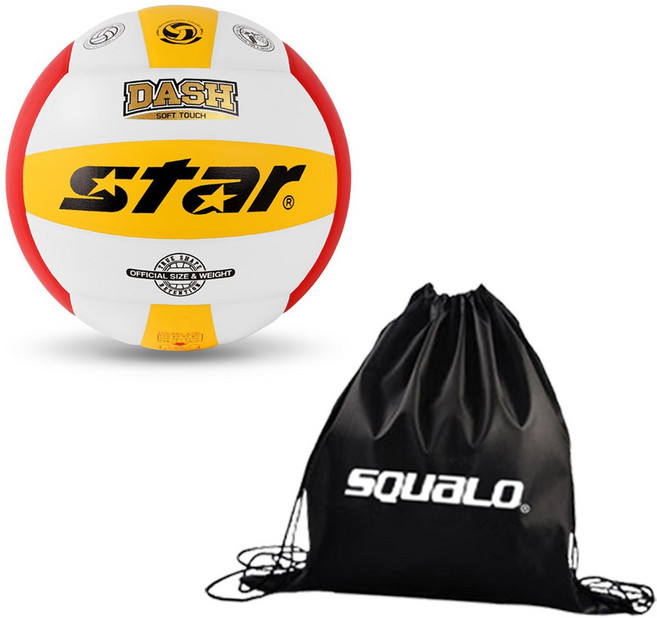 스타 대시칼라 배구공 5호 VB475-34, VB475-34 + 스쿠알로 공가방, 1개