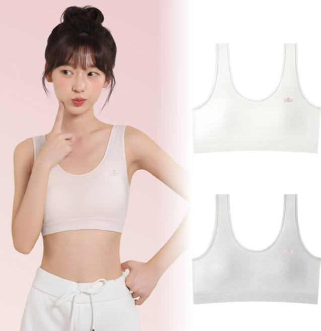 BDYP 여학생 모달 60수 2단계 브라 편안한 성장기 속옷 2P세트