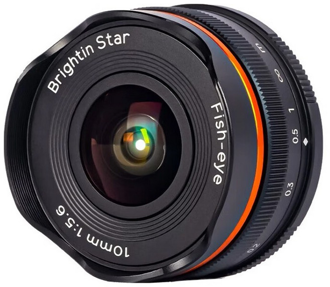 Brightin Star 10mm F5.6 초광각 독특한 피쉬아이 효과 수동 초점 렌즈 APS-C화폭 호환 소니 E마운트, Sony E 흑