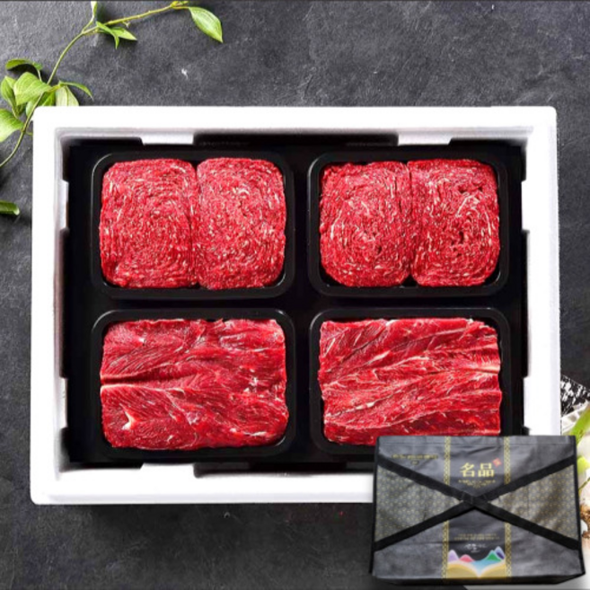 [삼시세끼연구소] 농협 무항생제 한우 선물 세트 구이용 국거리 1등급 선물포장 명절 설 선물세트 양지 등심 안심 채끝 안창살 살치살 모듬, 1.6kg, 1개