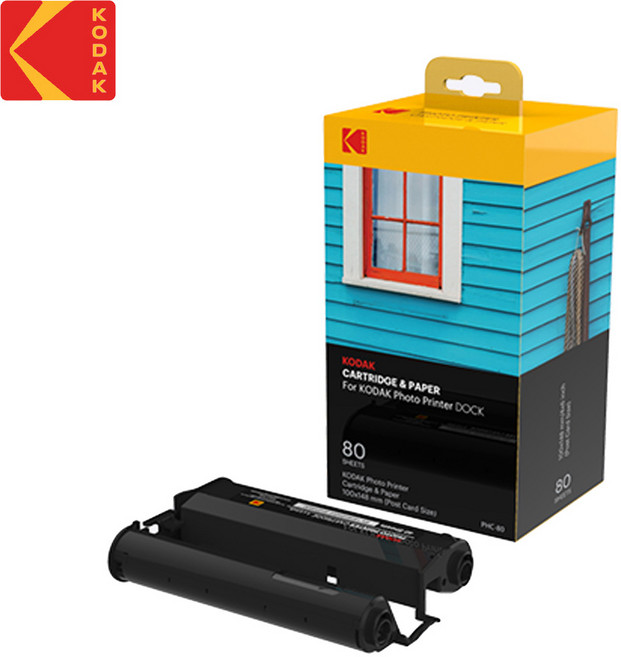 코닥 도크 ERA 에라 / 도크플러스 전용 카트리지 4x6 인치 80매 6인치 인화지, 코닥 6인치 카트리지 80매, 1개