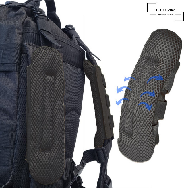 루뚜리빙 통풍 메쉬 가방끈 어깨쿠션패드, 2개, 블랙