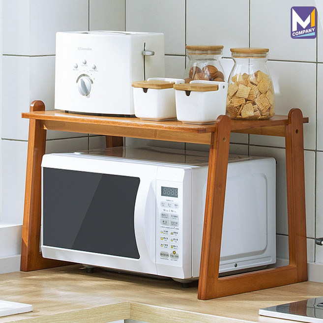 M-company 주방 밥솥 식탁 정리대 부엌 오븐 렌지대 다용도 전자렌지 다이 미니 원목 전자레인지 선반 밥통 수납장 씽크대 정리함 [CODE : 68594-1FDHK0-00S]