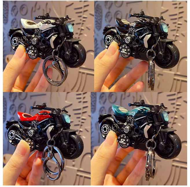 발통마켓 오토바이 피규어 프라모델 바이크 키홀더, 네이키드바이크(블랙), 2개