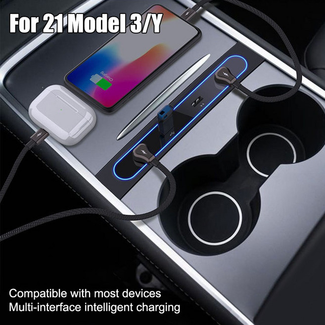 Eruseay Tesla Model 3 2021/22 Model Y 27W 스마트 고속 충전기 도킹 스테이션, 자동차 스마트 도킹 스테이션, 1개