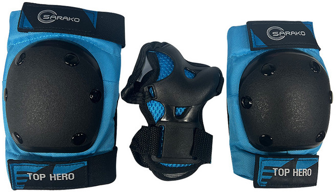 탑히어로 아동보호대 고급형 (손목+팔꿈치+무릎 세트) / 인라인 및 자전거 킥보드, 1세트, 블루