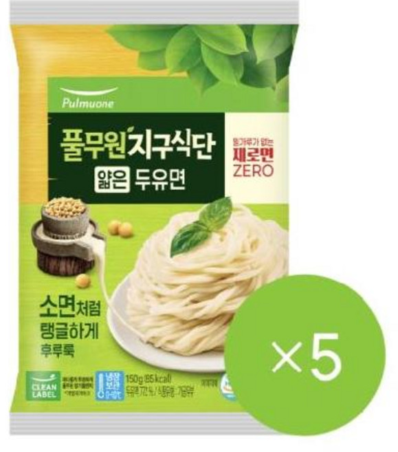 풀무원지구식단 얇은 두유면 150gx5봉, 옵션 x 7개, 750g