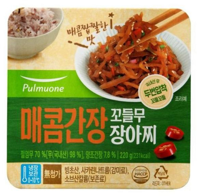 풀무원 매콤간장 꼬들무장아찌 220g, 1개