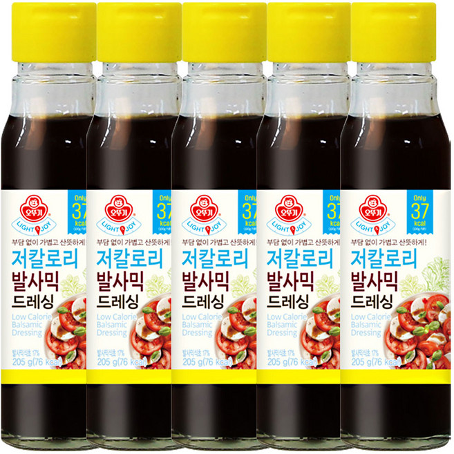 오뚜기 LIGHT JOY 저칼로리 발사믹 드레싱, 205ml, 5개