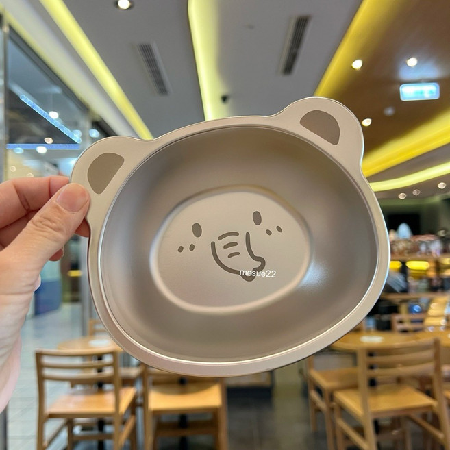 可愛304不鏽鋼碗 兒童吃飯專用碗 寶寶碗蒸蛋碗 餐碗 單層可愛卡通激光圖案 多款可選 約430ml, 1個, 小象304單層碗（約420ml）, 小象304單層碗（約420ml）