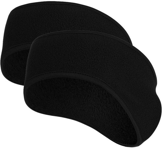 러닝 귀마개 귀도리 이어워머 겨울 스포츠 방한 보온 헤어밴드 마라톤 트레일 등산 용, 2개, 블랙