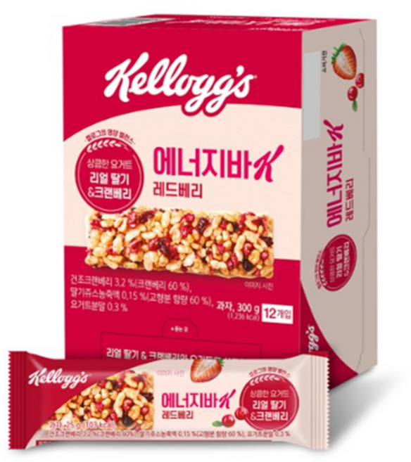 켈로그 레드베리 시리얼 에너지바, 35g, 60개