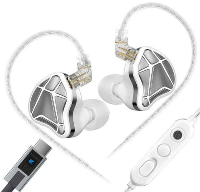KZ Axas 이어폰 FPS 전용 게이밍 이어버드 인이어 모니터 IEM 하이파이 베이스 유선 헤드폰 PK Castor ZSN PRO 2 ZS10 PRO X, [03] White Type-c mic, 1