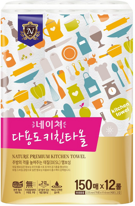 네이쳐 다용도 150 x 12 키친타올, 12개, 150매