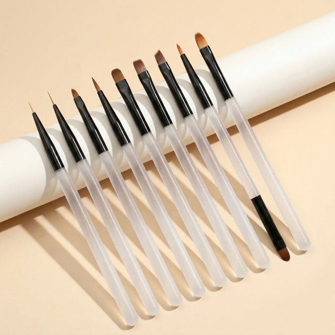 씨티엔 네일브러쉬 9종 세트 네일아트 붓 올인원, 1세트, 화이트