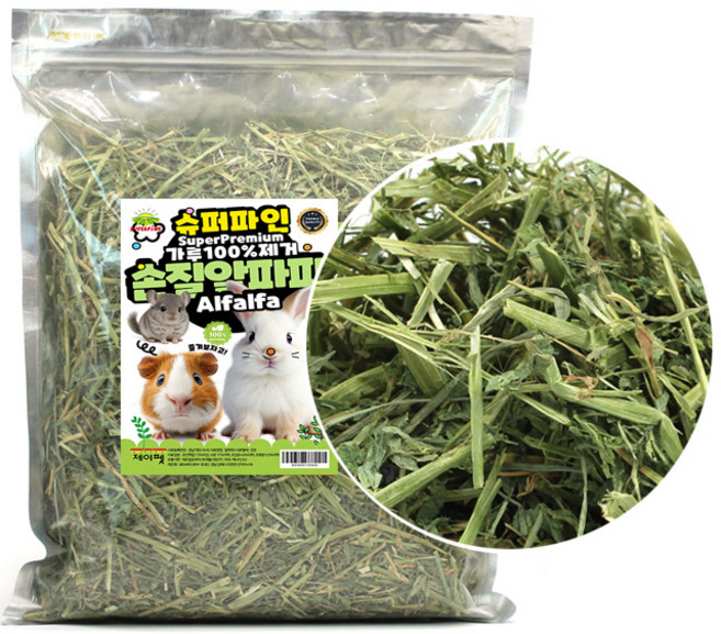 제이펫 슈퍼파인 슈퍼프리미엄 손질 알파파 spet 각종 사은품이 수두룩~~~! 건초, 1개, 500g