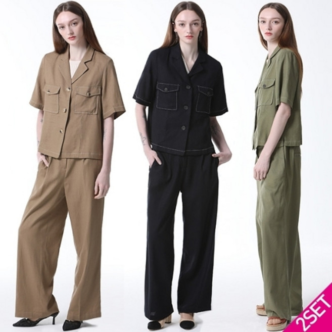 르오트 2SET 프렌치 린넨블렌디드 셋업 2종세트