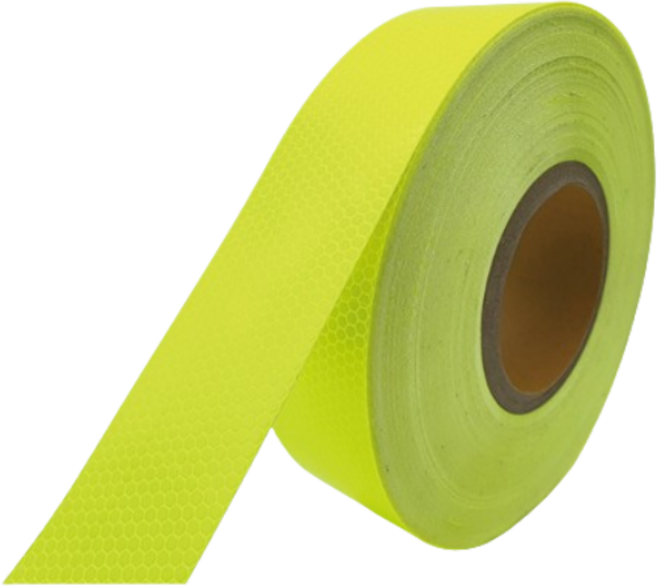 INVEN* 인벤 고급 고휘도 반사 테이프 5cm @안전2중포장@ 자동차 자전거 안전휀스 현장 주차장, 형광(작은벌집), 1개, 45.7m