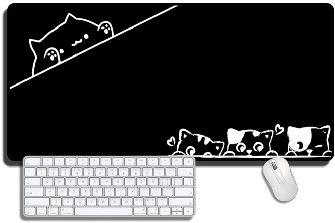 마우스 롱패드 책상패드 900X400X3MM, 1개, 귀여운 고양이2