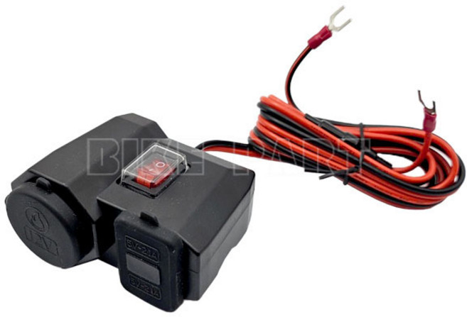 오토바이용-방수 시거잭 3 in 1 (1구+USB 2구), 1개