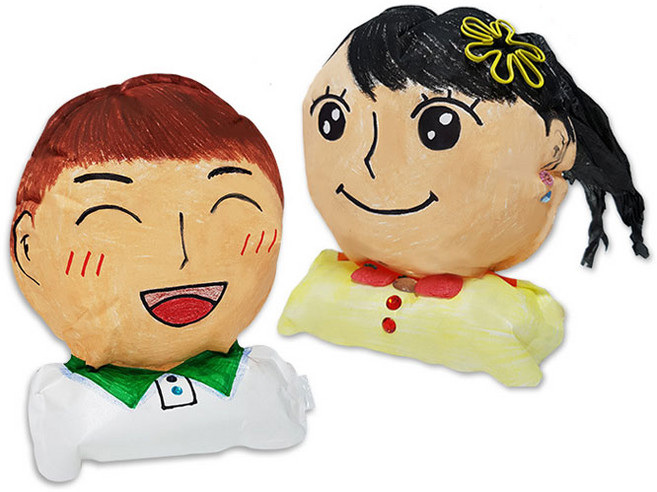 컬러룬 색칠풍선 입체풍선 얼굴 만들기, 5개, 얼굴풍선