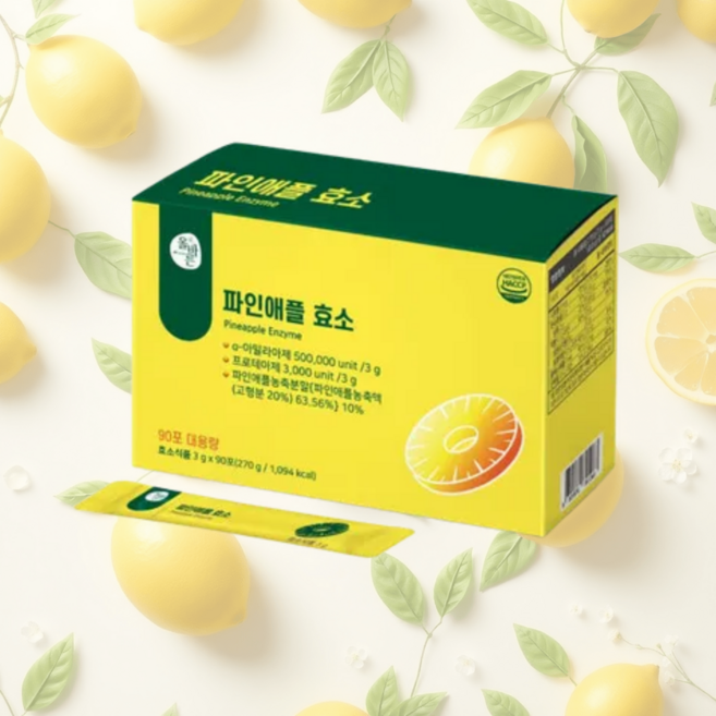 올바른건강식품 파인애플 효소 브로멜라인, 90회분, 1개