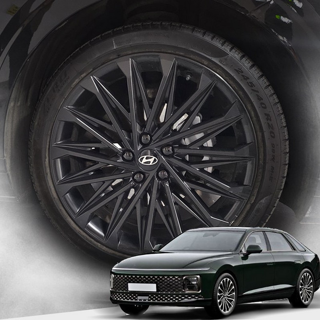 썬카 그랜저 GN7 블랙 휠튜닝 너트 캡커버 몰딩 크롬 죽이기, 유광블랙, 20개