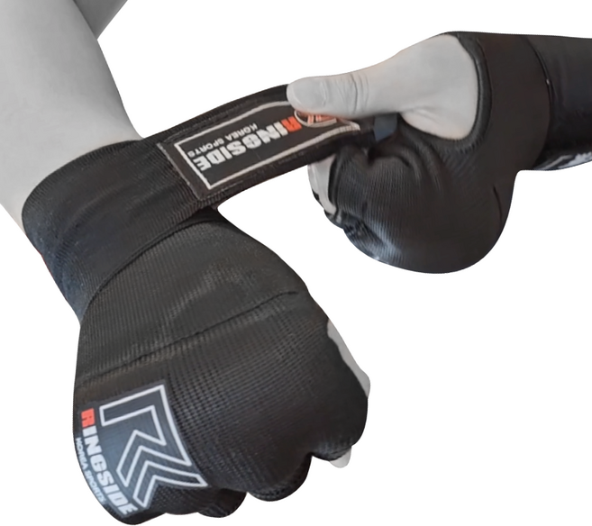 링사이드코리아 복싱 이지핸드랩 착용간편 MMA 킥복싱 장갑형 이너글러브 1쌍, 블랙