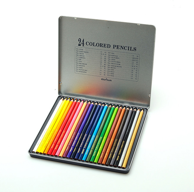 문화연필 넥스프로 고급 유성색연필, 24색, 1개