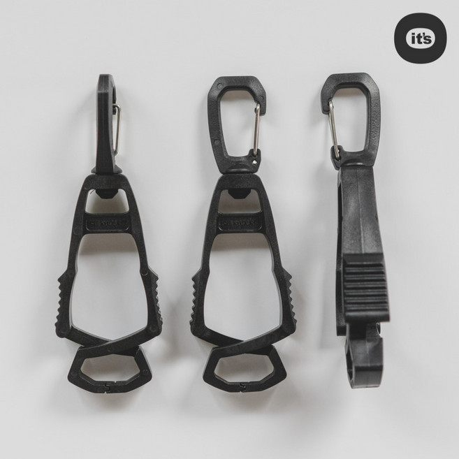 이츠오 아웃도어 밀리터리 장갑 고리, 3개, 블랙