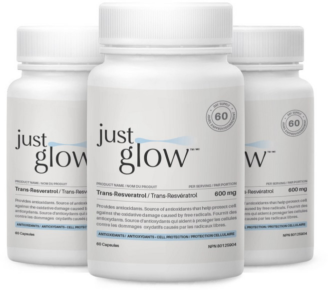 저스트글로우 트랜스 레스베라트롤 600mg, 60정, 3개
