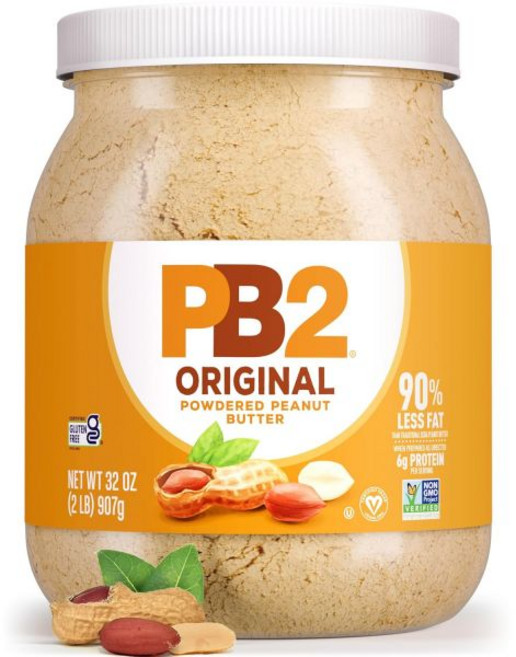 파우더 가루 분말 PB2 땅콩버터 32온스 병 6g 단백질 지방 90% 감소 글루텐 프리 인증 1회 제공량당 60칼로리 쉐이크 스무디 저탄수화물 및 케토 에 적합