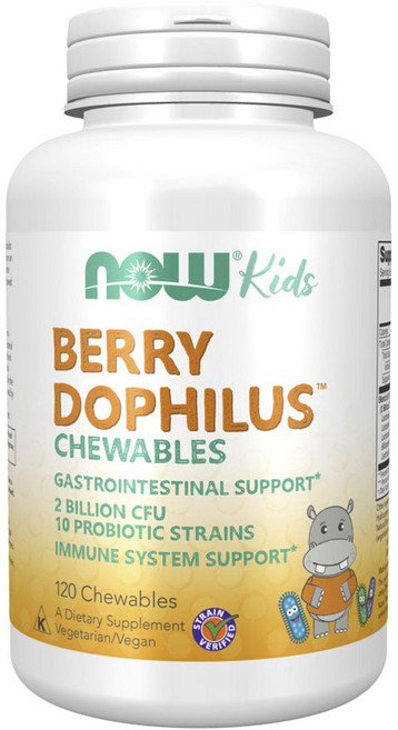 NOW Foods 兒童Berry Dophilus益生菌口嚼錠, 120顆, 1罐