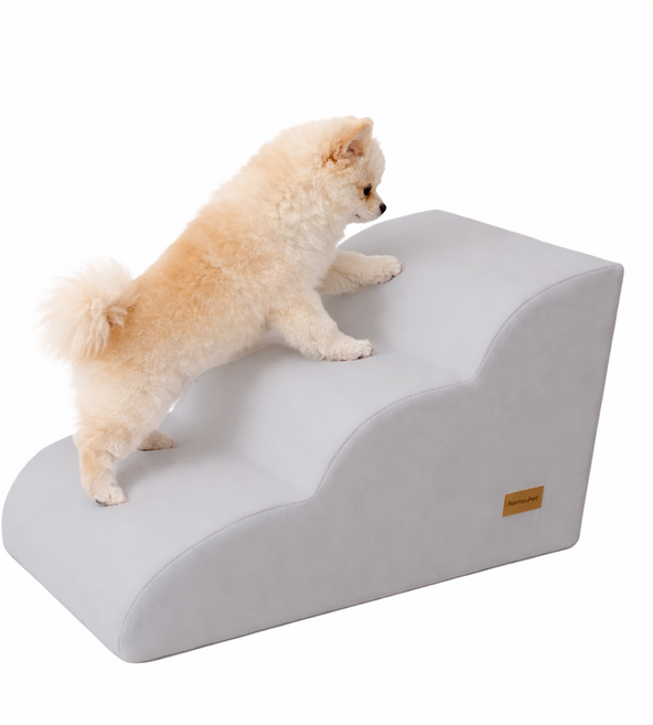 올미오펫 세이프레더 강아지 계단 스텝 논슬립 반려견 애견 슬라이드 곡선, 1개, 라이트그레이