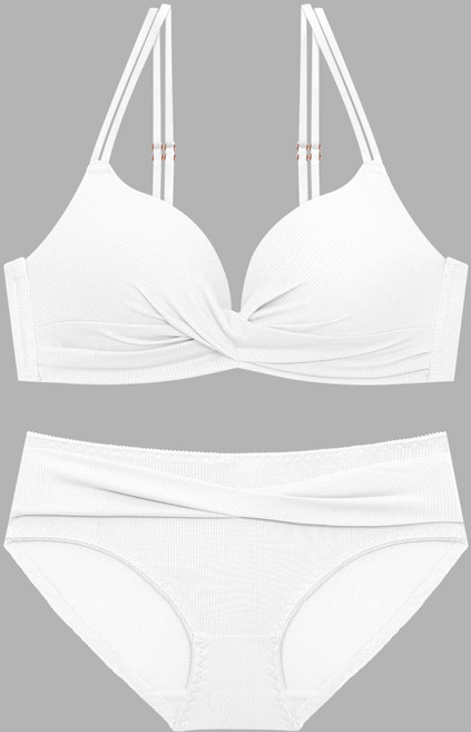 셔링무드 노와이어 푸쉬업 AA컵 볼륨 브라팬티세트