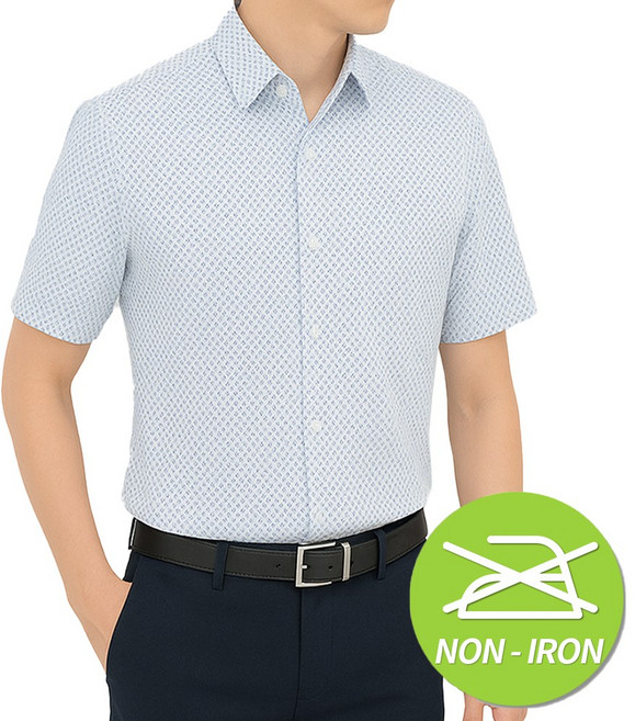 남성 구김없는 가벼운 플렉서블 반팔 니트셔츠 3컬러