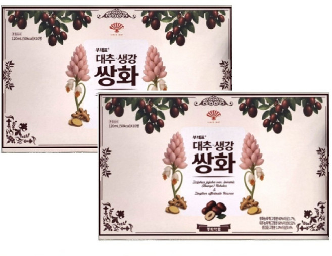 동화약품 부채표 대추생강쌍화, 20개, 120ml
