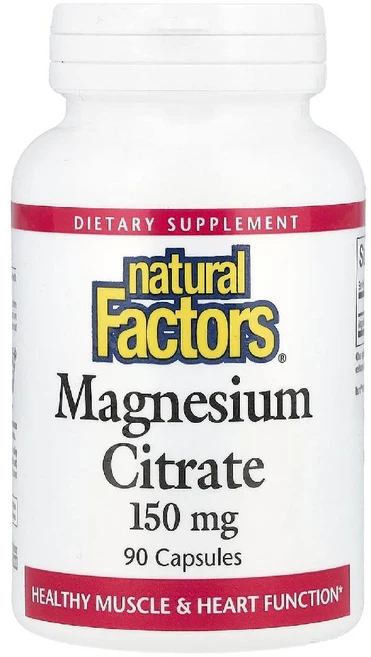 내추럴팩터스 마그네슘 시트레이트 150mg Magnesium 캡슐 90정, 1개 - 쿠팡