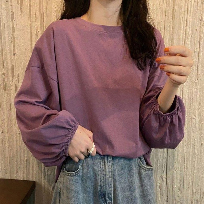 바이누아 심플벌룬소매 긴팔 티셔츠