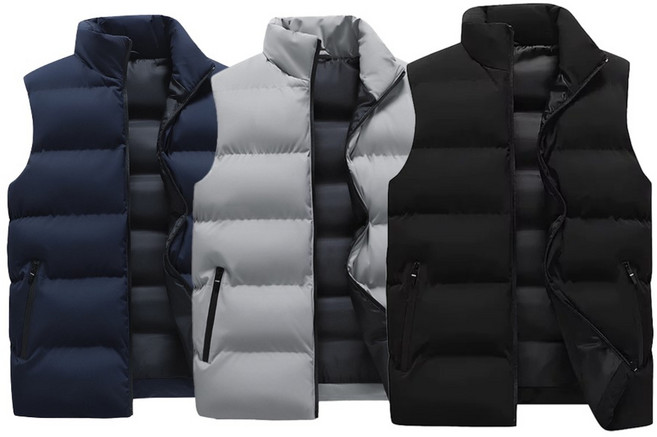뉴애드 남자 패딩조끼 루즈핏 하이넥 집업 지퍼 패딩베스트