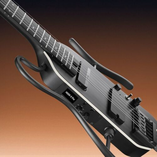 DONNER HUSH X PRO 도너 허쉬 엑스 프로 사일런트 버스킹 휴대용 전자 기타, 사무라이 블랙  헤드폰 ＋ 피아노 가방