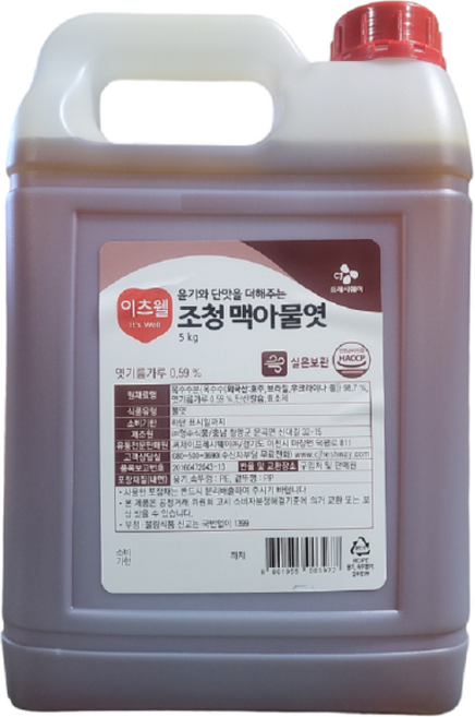 CJ 이츠웰 조청맥아물엿, 1개, 5kg