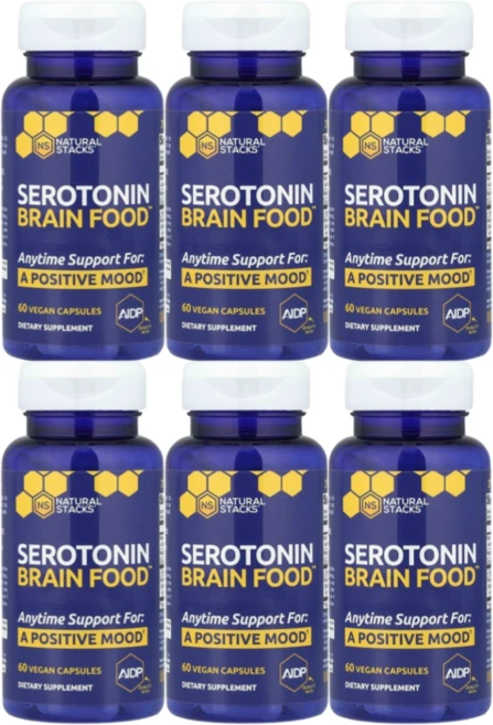 멀티팩 세로토닌 Serotonin Brain Food 내추럴스택스 mood 마그네슘 아연, 60정, 6개 - 쿠팡