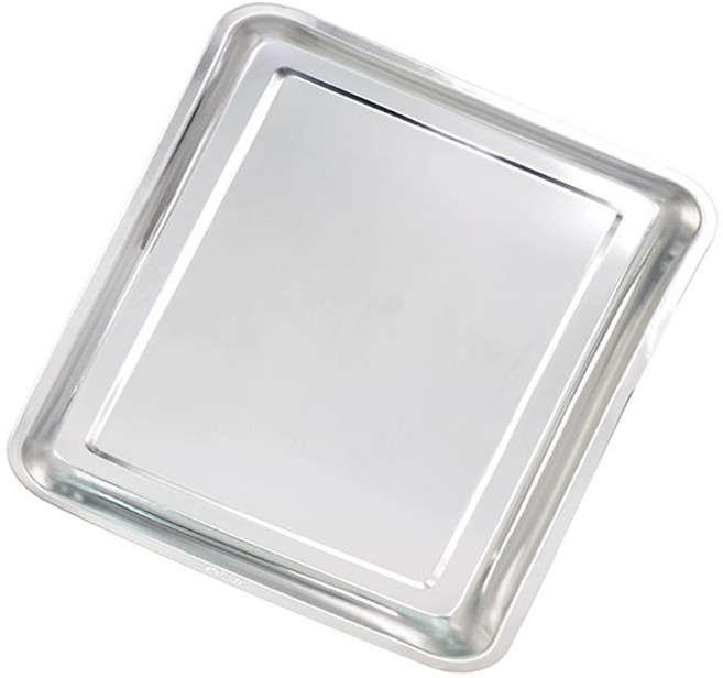 정사각 스텐쟁반 스테인리스 업소용 식당 카페 오븐 20x20x2cm 얕은 접시