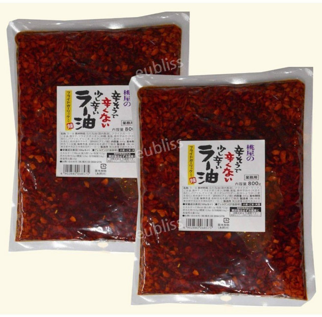 대용량 모모야라유 일본 고추기름 약간 매운맛 밥도둑 만능 일본라유 조미료 800g 업소용 상업용, 1개, 1.6kg
