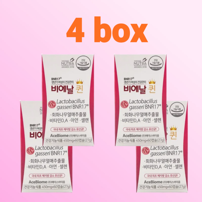 비에날 퀸 BNR17 여성 프리미엄 갱년기유산균 450mg x 60캡슐 4개월, 60정, 4개