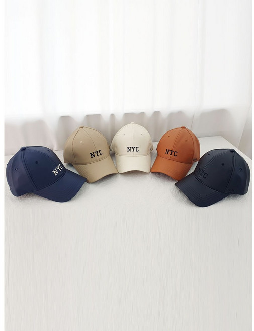 야구모자 nyc 긴챙 야구모자 볼캡 레더모자 가죽