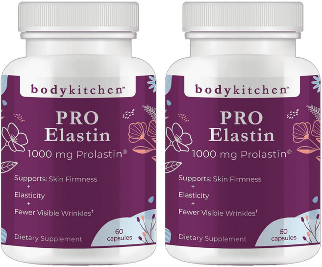 MAPEINC 바디 키친 프로 엘라스틴 1000mg 피부 건강 및 탄력 보조제, 2개, 60정